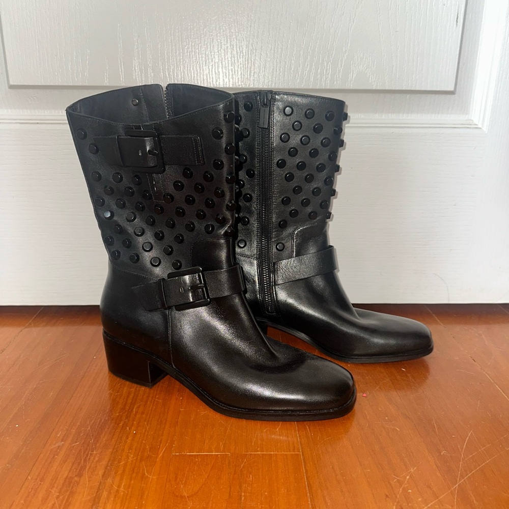 Michael Kors Black Studded Heeled Boots